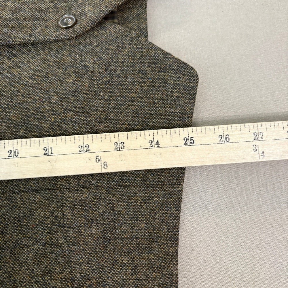 Jos. A. Bank Tuxedo Vest Mens Large Brown Wool Button Front V-Neck Preppy Geek - Picture 8 of 9